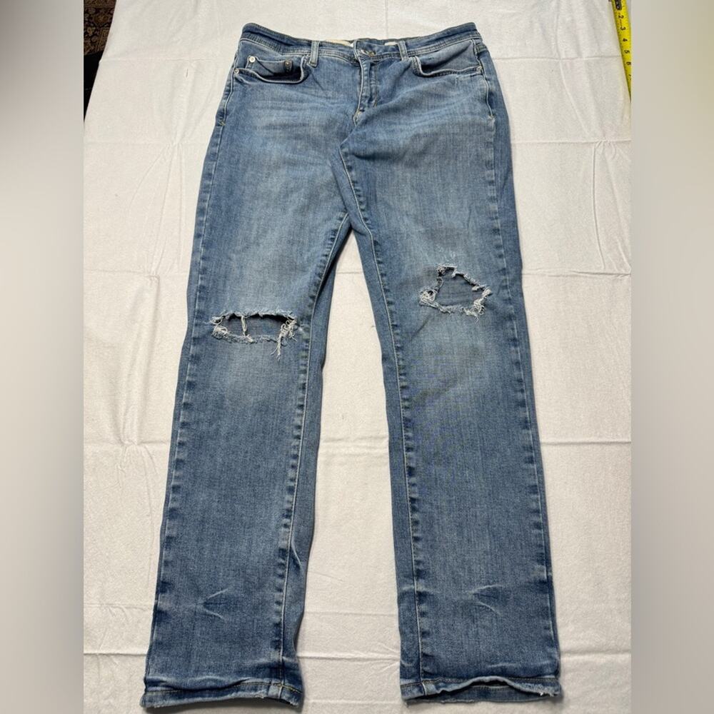 Pilcro and the Letterpress Blue Boyfriend Jeans